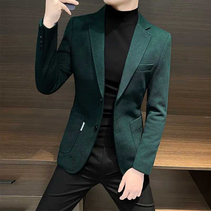Male Business Blazer Spring Autumn Single Breasted Coat New In High Quality Fashionable Simple Clothing Mens Suit Dress Jackets W250910