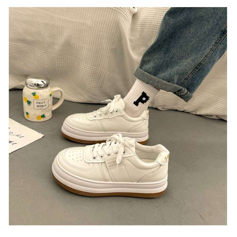 Niche Thick-Soled Sports Casual Women, Ins Style 2025 Summer and Autumn New Chunky Sneakers, White Designer Shoe Board Shoes for Women