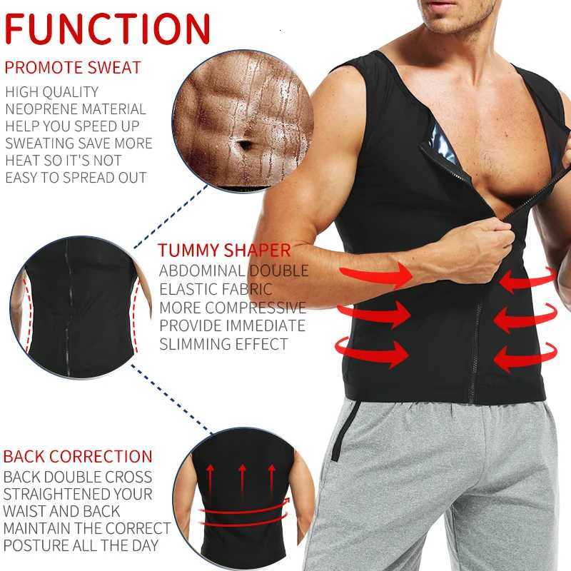 Men Abdomen Reducer Body Shaper Promote Sweat Sauna Vest Fitness Waist Belly Slimming Shapewear Fat Burner Corset Top W250910