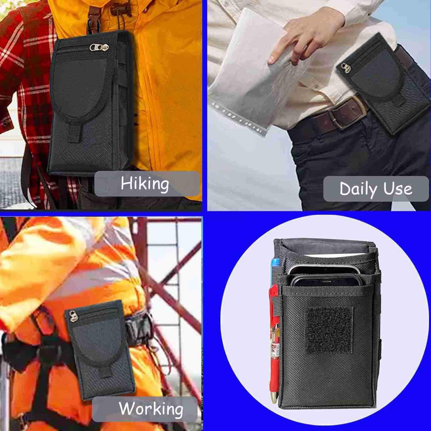 Belt Phone Pouch for MenDual Phone Holster with Belt ClipTactical Waist Cellphone HolderMultiFunction Large Compatibility Smartphone Case for Daily Us
