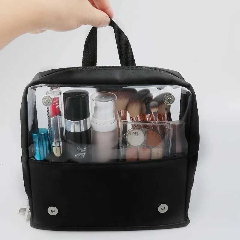 Standup Makeup Brushes Storage Bag Foldable Clear Makeup Brush Tools Organizer Large Capacity Cosmetic Tools Bag with DividersXJ250910
