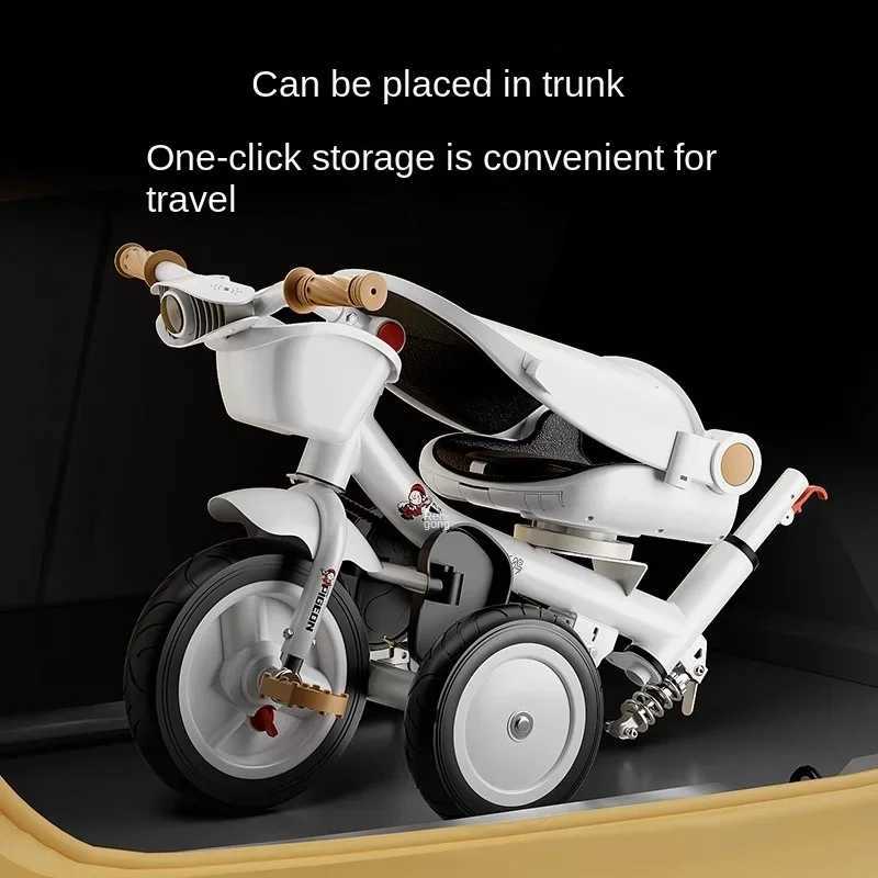 Bidirectional Baby Stroller Walking Baby Tricycle Bicycle 136 Year Old Child Stroller Baby Swivel Seat Music Lighting W250910
