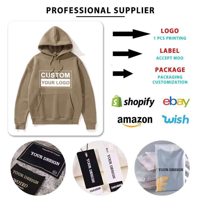 Fashion 330gsm Cotton Unisex Hooded Pullover Sweatshirt Solid Color Men's Printed Embroidered Sublimation Blank Hoodie