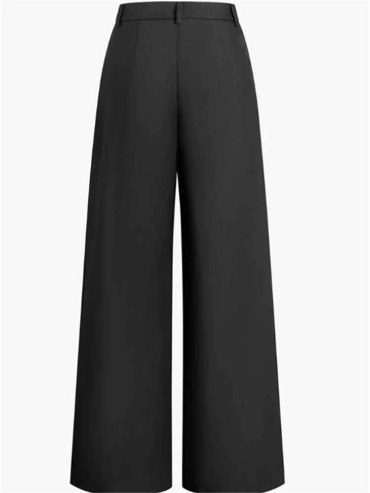 Botvotee Office Highwaisted Wideleg White Suit Pants Womens 2025 Fall Loose and Drape Casual Straight Mopping Black Trousers Z250910