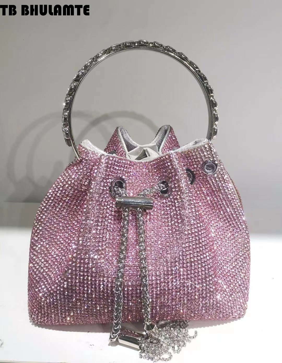 Free Shipping Designer Bag Cross-border Rhinestone High-end Luxury Bag Evening Handbag 2025 New Acrylic Women's Bag Fashion Inlaid Diamond Chain 