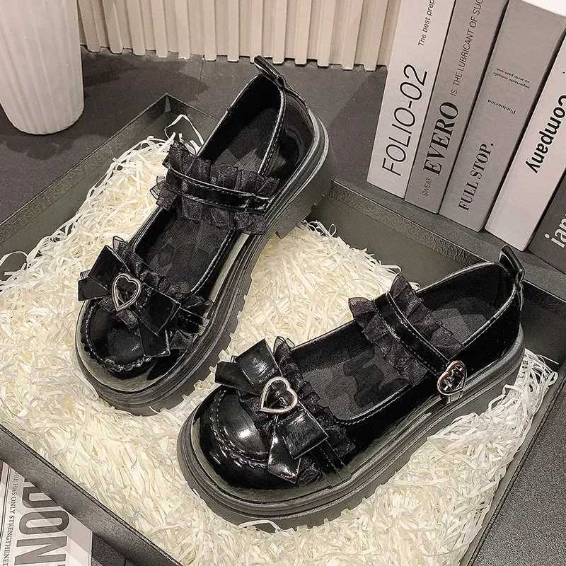 Shoes for Women 2025 New Summer High Quality PU Mary Jane Shoes Round Toe Medium Heel Bow Knot OneWord Buckle Womens Shoes W250910