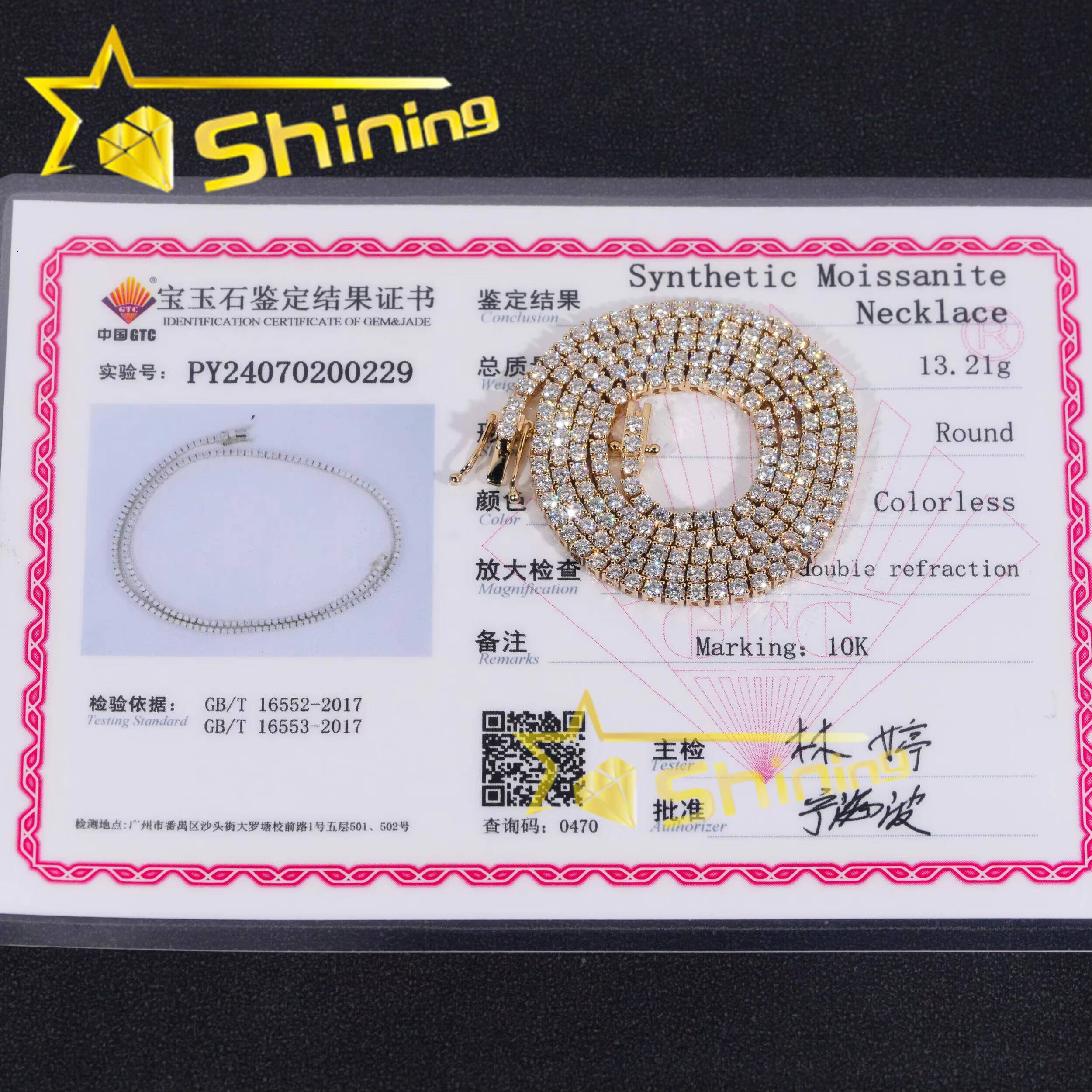 10K Solid Gold Pendant Vvs Moissanite Diamond Iced Out Pendant Pass Diamonds Tester Pendant Fine Jewelry