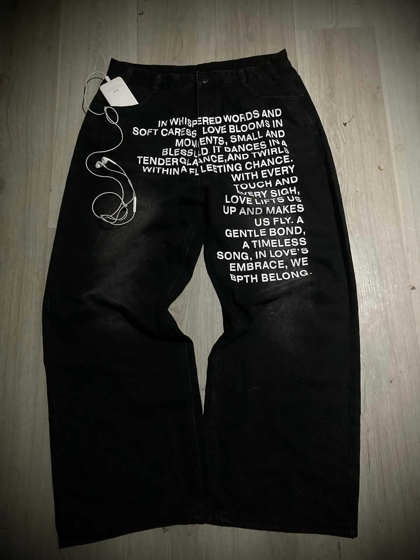 Y2k Hot Sell Letter Denim Pants Embroidery Baggy Jeans Straight Wide Leg Jeans Casual Hip Hop Streetwear Z250910