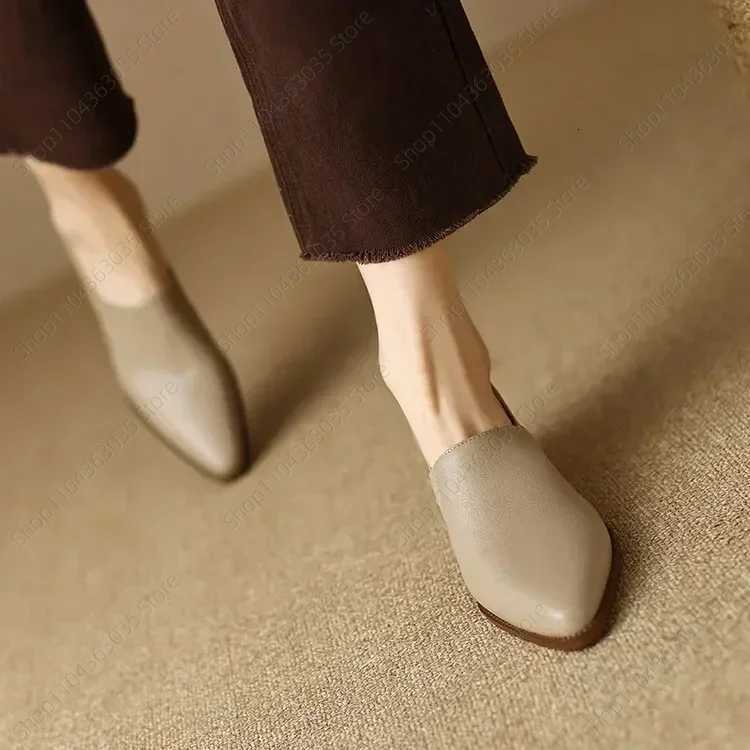 2025 Spring New Pumps Women Autumn New Round Toe Pumps Loafers Single Shoes Zipper PU Leather Simple and Comfortable Shoes W250910