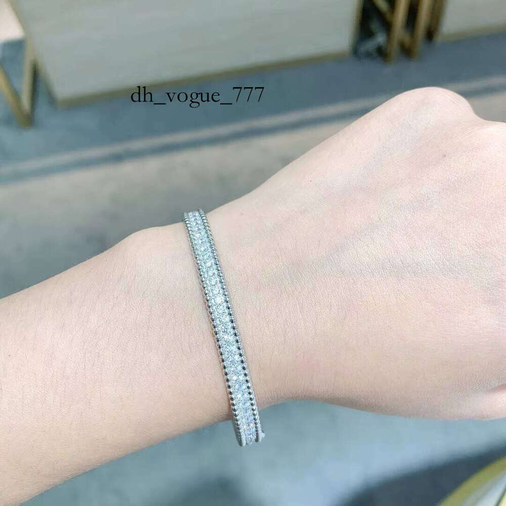 Bangle Sier Sterling Gold Plated Fashion 18CM White Moissanite Dia Bracelet