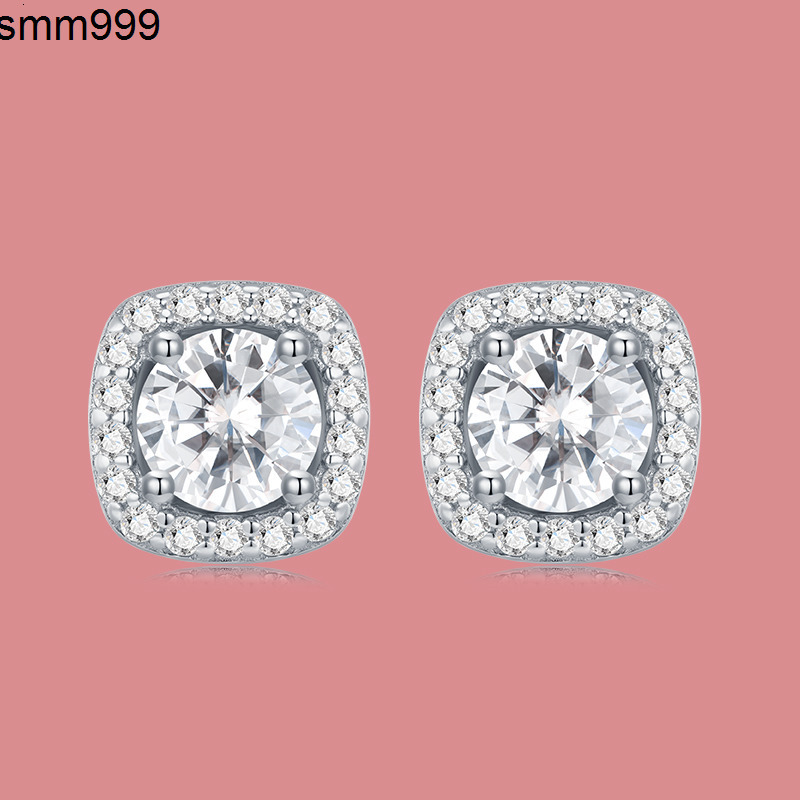 Moissanite Earrings Women S925 Sterling Silver 3ct Round Fine Jewelry Earrings White Color VVS1 Clarity Women Stud Earrings