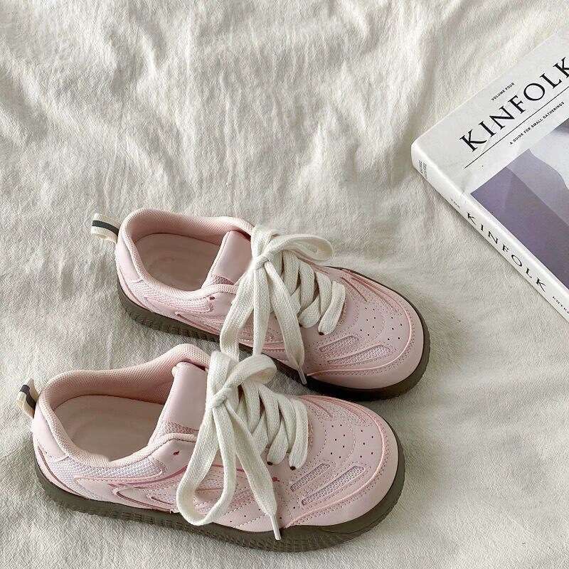 White Sneakers Women 2025 Spring and Autumn New Thick-Soled Casual Sports for Students Versatile Breathable Board Shoes