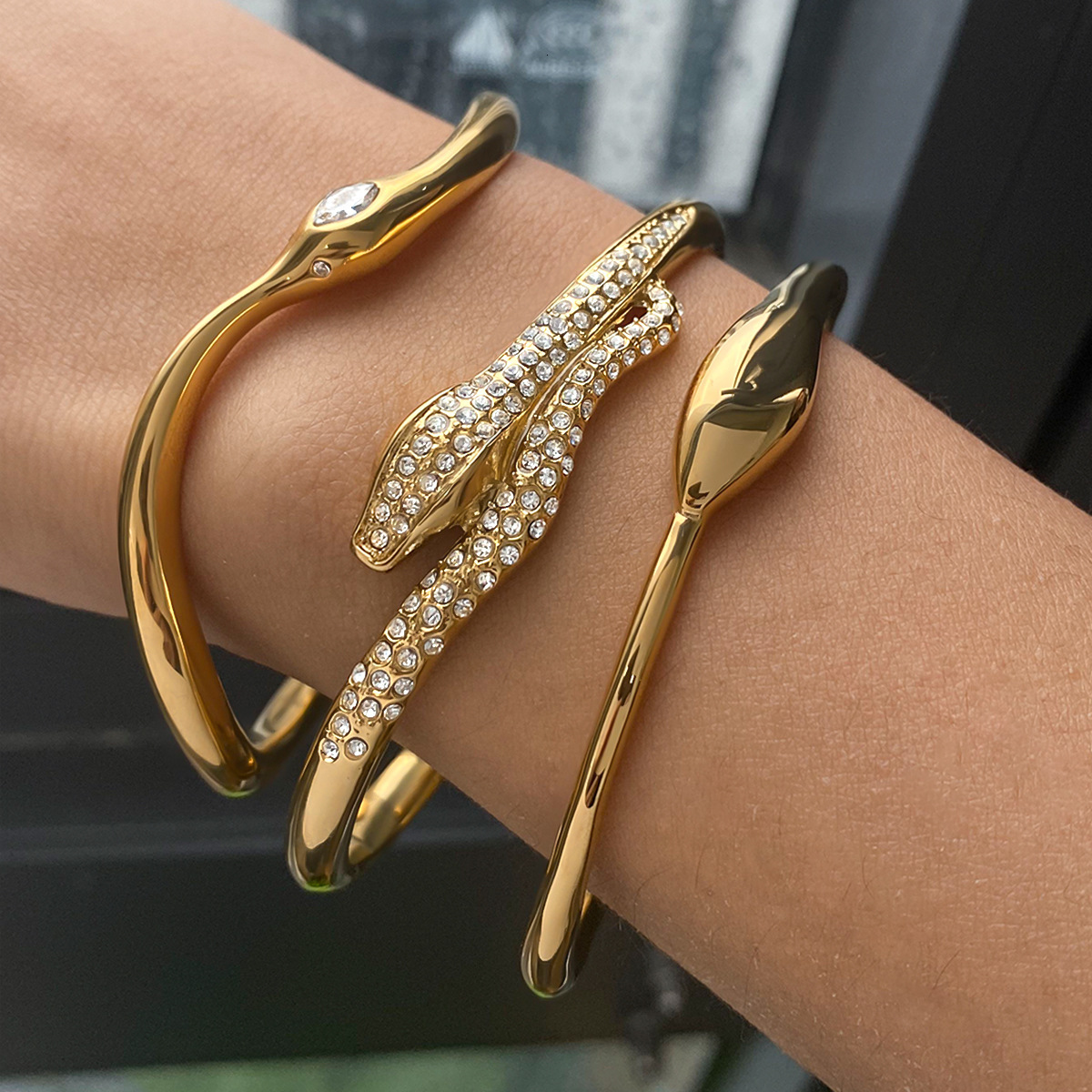 Luxury Brand Designer Jewelry Jieding European And American Style Stainless Steel Snake Bracelet Non-Fading Bracelet Light Luxury High-End Jewelry 18K