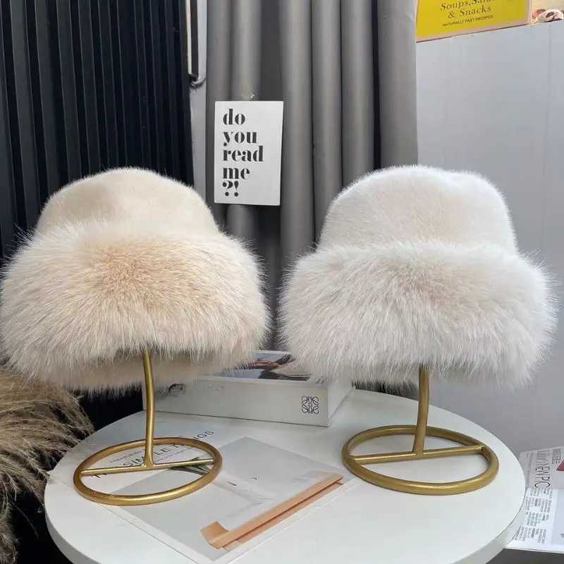 Fur Hat Women Warm Snow Ski C Plush Female Faux Fur Thicken Warm Winter Hat La Windproof Panama Furry Fisherman C Y2kXJ250910