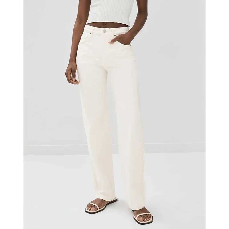 Trendy Fashion Lady Comfortable High Waisted Jeans s Thin Stretch Denim Pants Female Solid Color Straight Leg Cheap Trousers Z250910