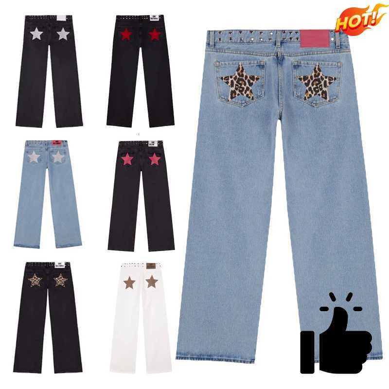 Casual Straight FivePointed Star Print High Waited Jeans Woman Vintage Street Harajuku Baggy Jeans Women Clothing Denim Pants Z250910