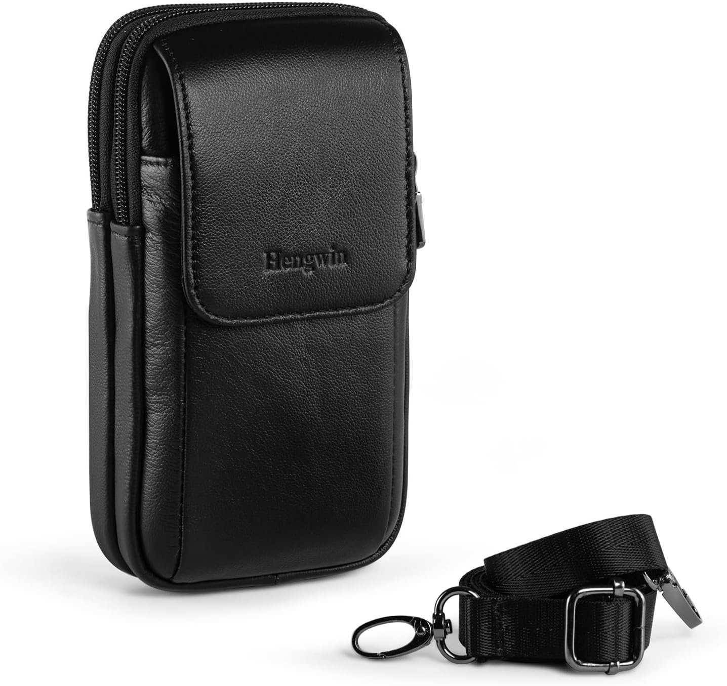 Genuine Leather Phone Holster for Belt Men Belt Clip Wallet Case Fit for iPhone 1615141312 Pro Max S25 Ultra Belt Pouch Travel Crossbody Cell Ph Z2509