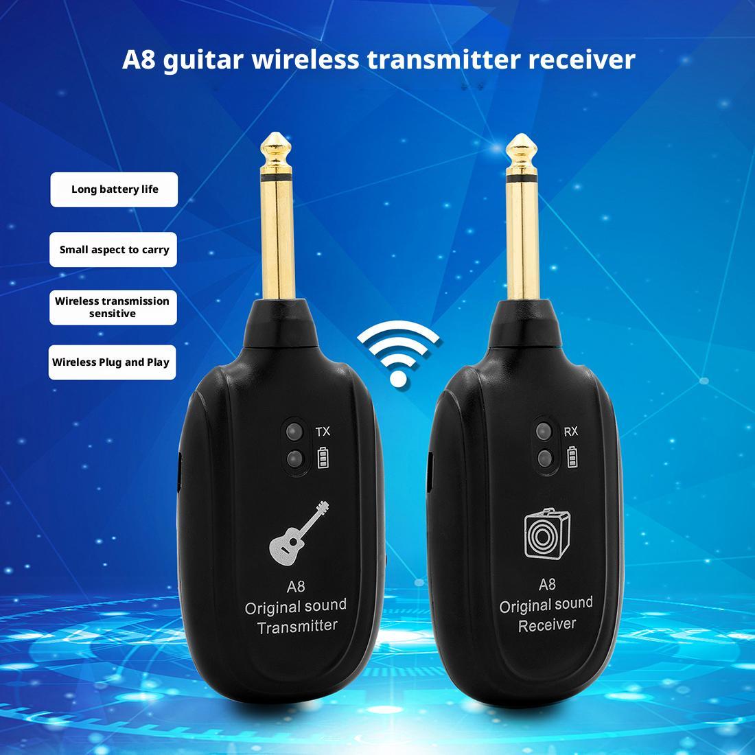 Professional Wireless Guitar System - Digital Receiver & Transmitter for Electric/Acoustic Guitars, No-Latency Instrument Wireless Set