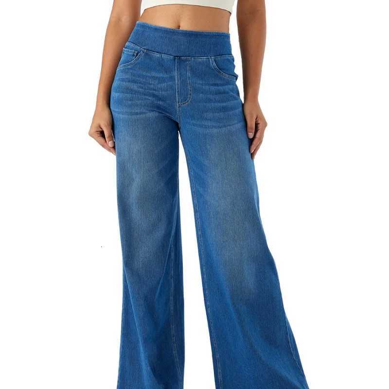 Womens New Large Size Denim WideLegged Trousers American HighWaisted Thin Straight Loose Casual Trousers Casual Jeans Z250910