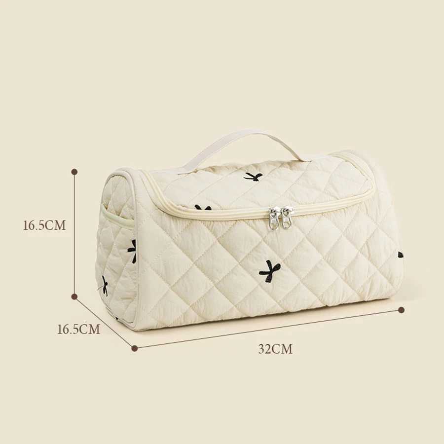 Portable Travel Hair Dryer Storage Bag Large Capacity Cosmetic Bag Handheld Cotton Fabric Organizer for Toiletries And AccessoriXJ250910