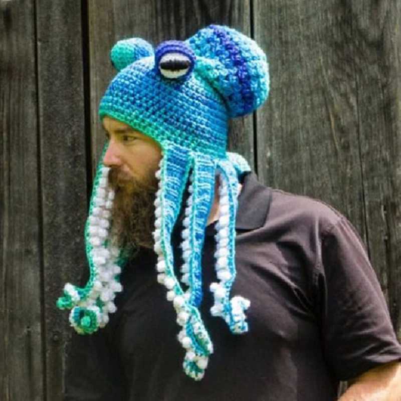 Octopus Adult Tentacle Hat Handwoven Knitted Octopus Hat Christmas Halloween Costume CosplayXJ250910