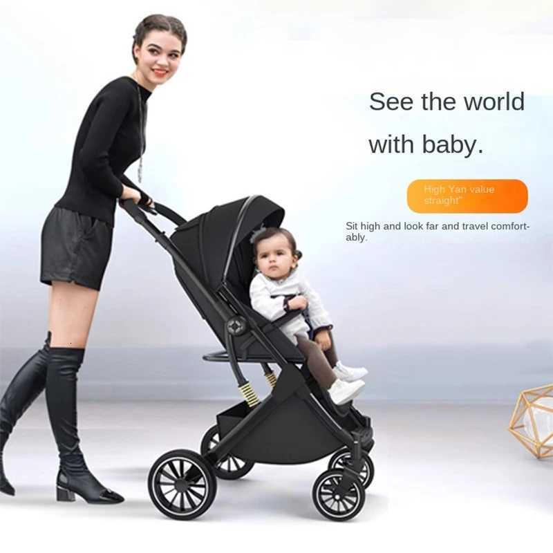 Portable Baby Stroller High Landscape Can Sit and Lie in both Directions to Promote the Baby stroller Onehanded Folding W250910