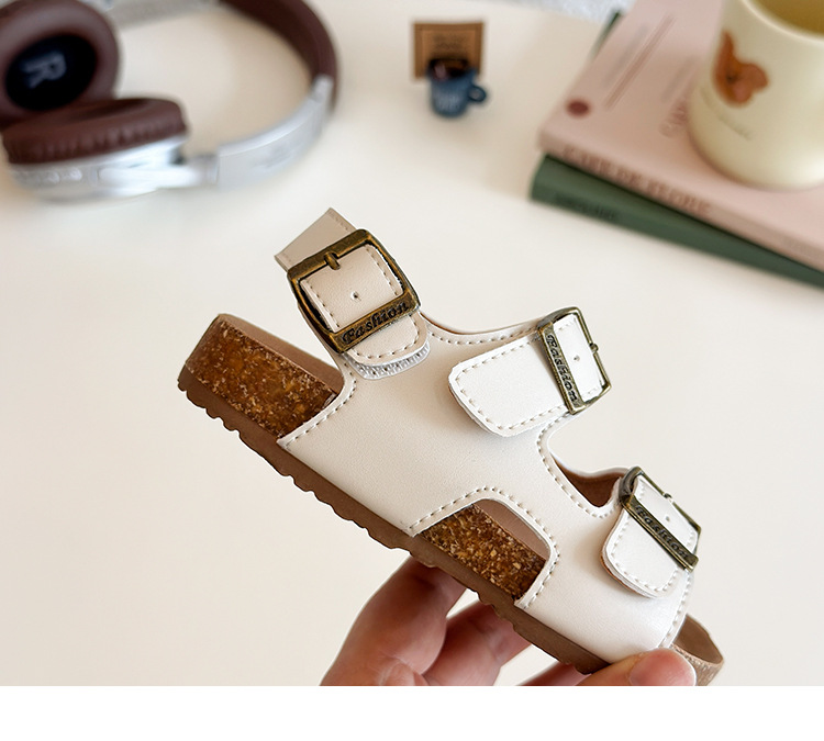 Kids sandal new style spring and summer Hot Sale Boys Girls Comfortable cool sandals Breathable Children Walk Solid Color Minimalism sandals size 21-3