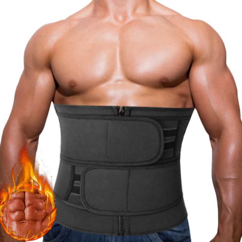 Mens Waist Corset Sweat Trimmer Belt Fitness Cincher for Weight Loss Slimming Body Shaper Workout Fajas Modeling Straps W250910