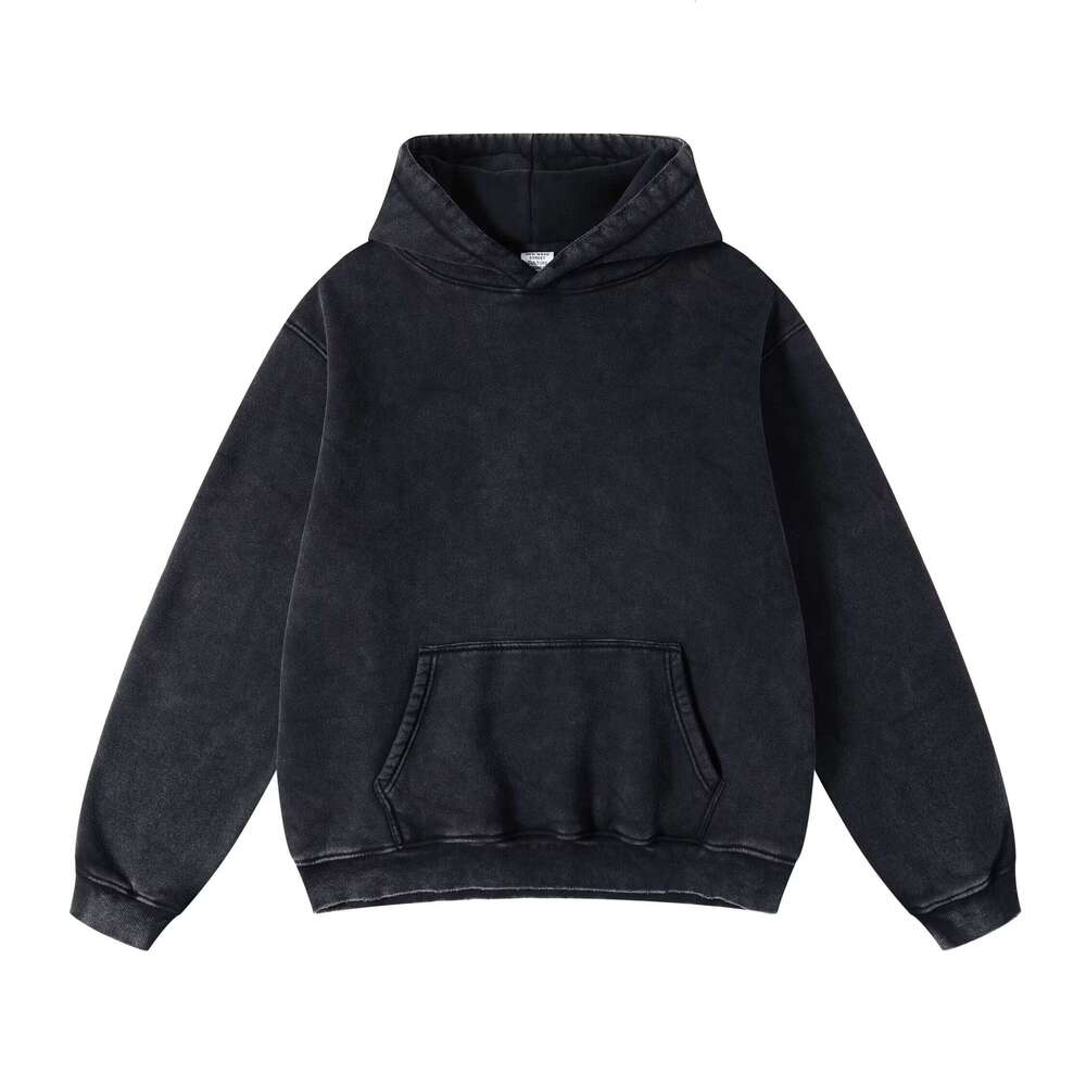 Vantage Acid Wash Wool Warm Oversized Winter Style Unisex Hoodie Vest
