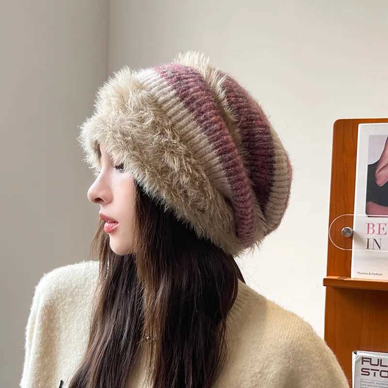 Autumn and winter fashion wens ear protection pi cold windproof and warm s knitted plush winter HatH275 G250910