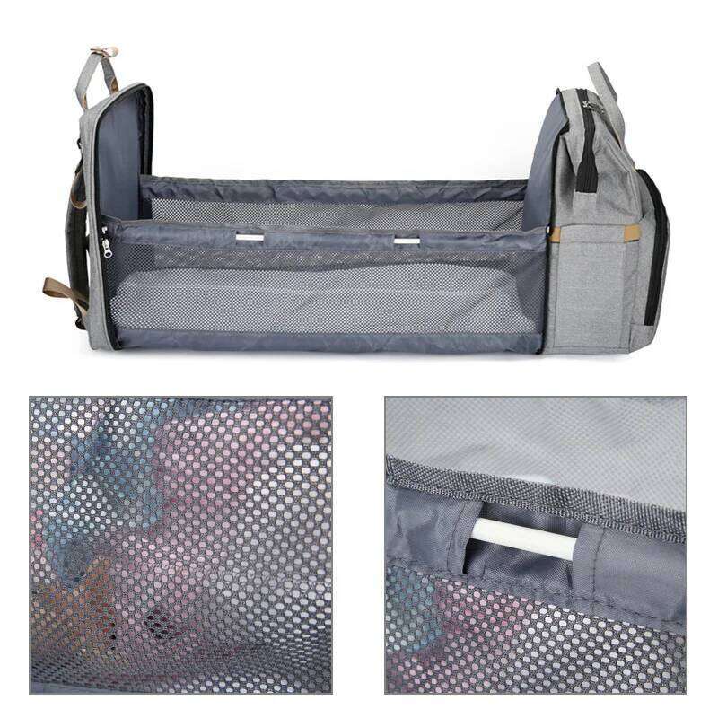 Foldable Bed Mommy Large Capacity Multi-Functional Backpack Lightweight Nappy Milk Bottle Diaper Bags Fashion Maternity Bag