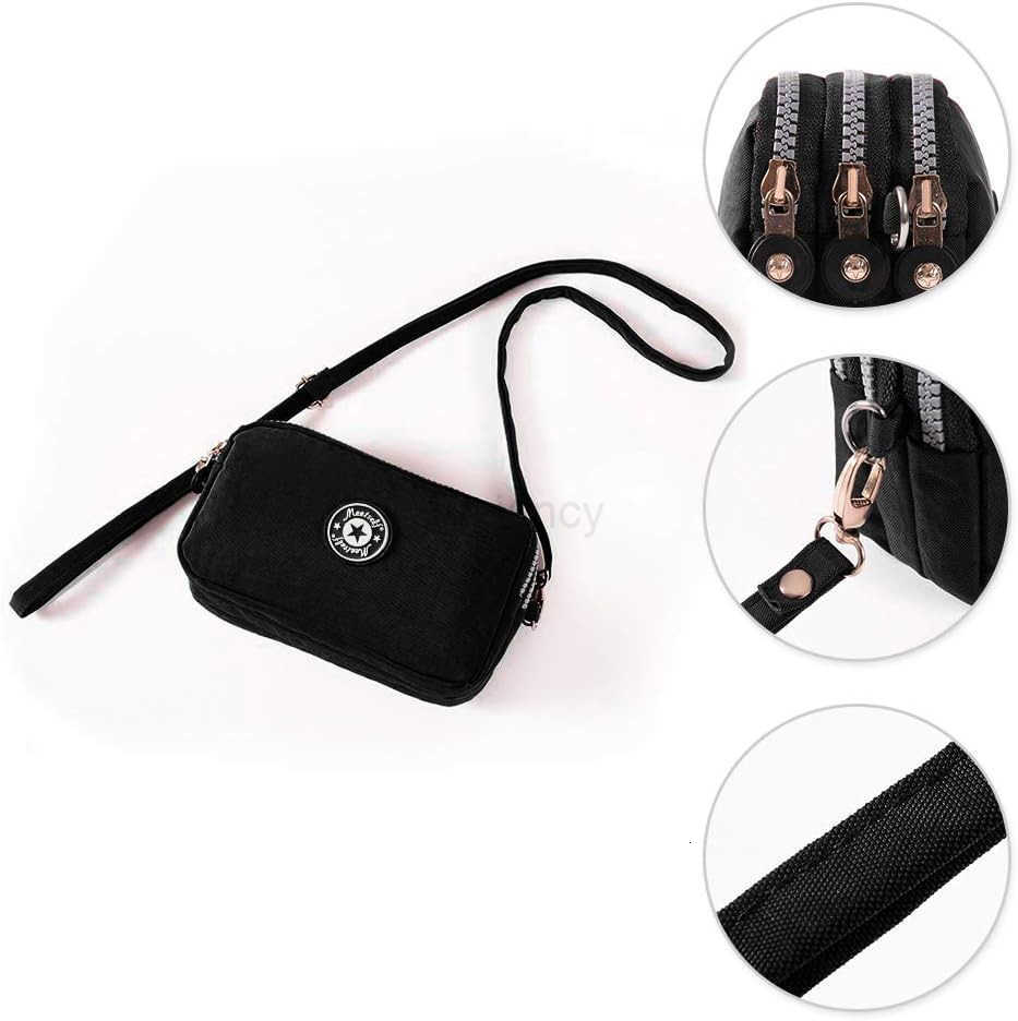 Crossbody Shoulder Bag for Women Lightweight Travel Purse 3 Layers Zipper Wallet Wrist Bags Casual Sling BagsW250910