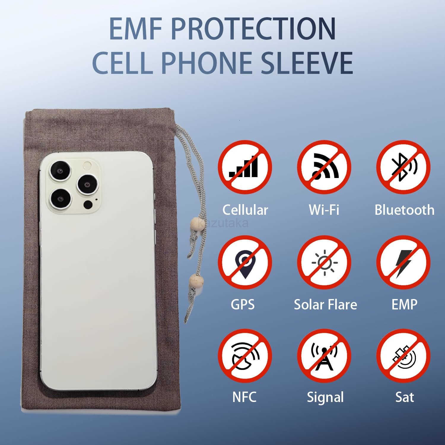 Cell Phone Sleeve fo Phone Pouch HighShield EMF Blocking Pouch 100 Silver Fibers forDigital Security Signal Blocking AntiEMP Radiation Bag for Privacy