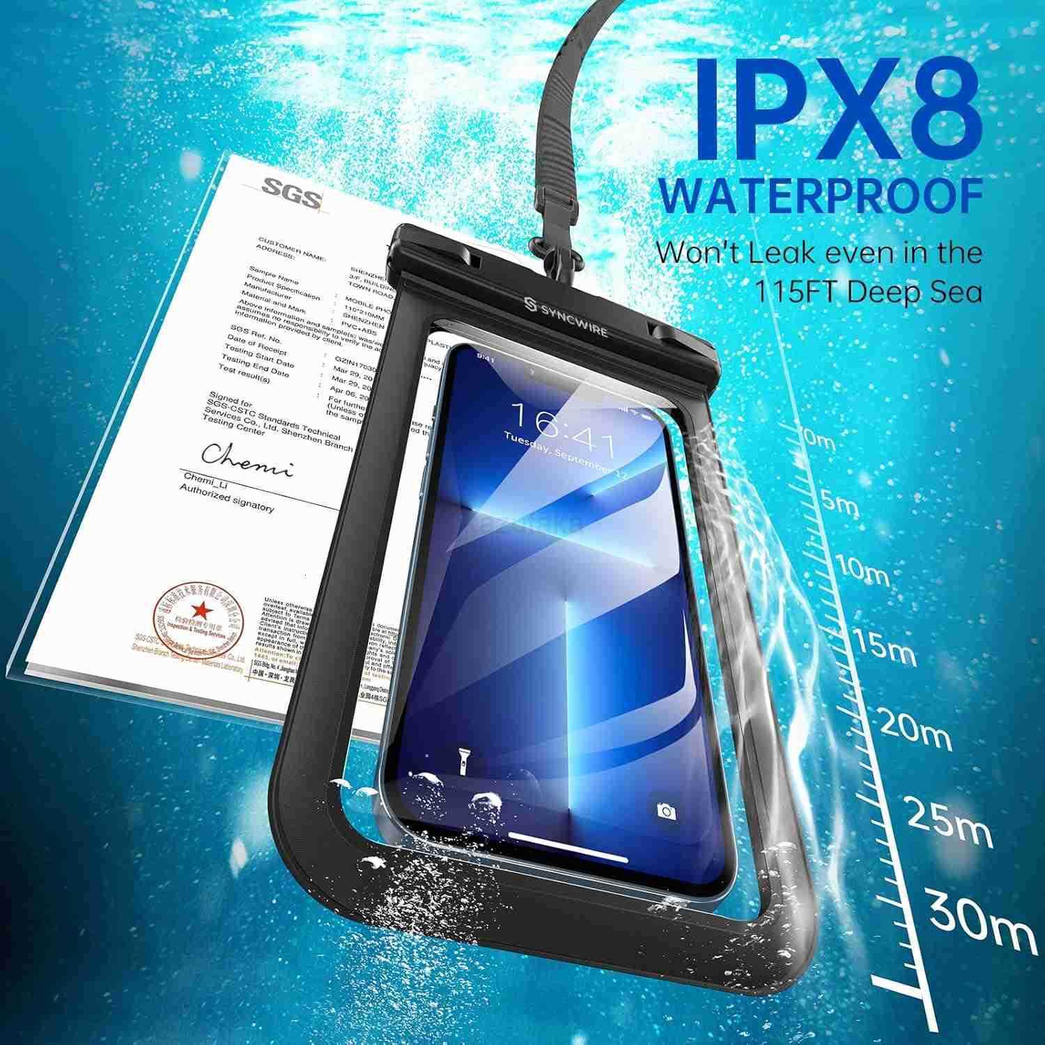Waterproof Phone Pouch 2Pack Universal IPX8 Waterproof Phone Case Dry Bag with Lanyard Compatible with iPhone 15 14 13 12 11 Pro XS MAX XR X S23 S22 S
