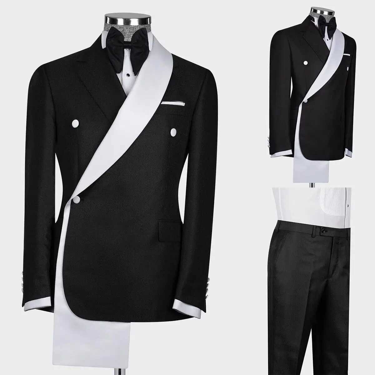 Beige Fashion Style 2 Piece Men Wedding Suits Slim Fit Double Breasted Blazer Business Groom Tuxedos Party Prom Costume Homme W250910
