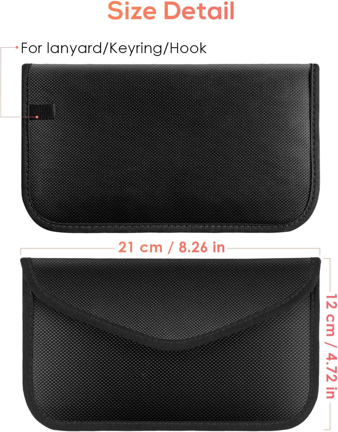 2 Pack Faraday Bags for Phone and Car Keys Signal Blocking Key Pouch Anti Theft Car Protection Cell Phone Keyless Entry Fob Signal Blocking Pouch Z250