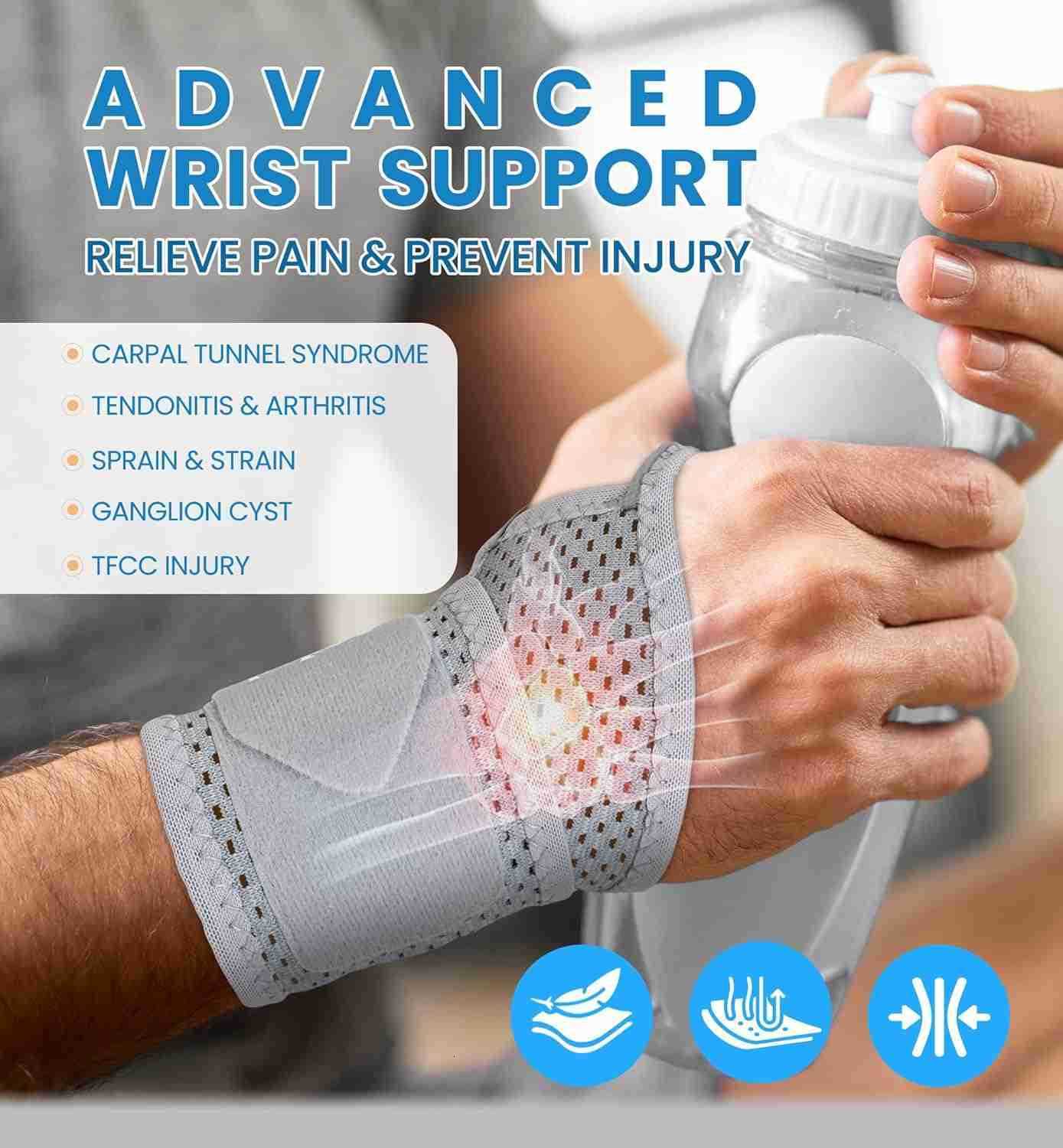 2Pack UltraThin Wrist Braces Breathable Comfort Mesh Fabric Support for Pain Relief Ideal for Carpal Tunnel Tendonitis Sports Fitness and Daily Use Ad