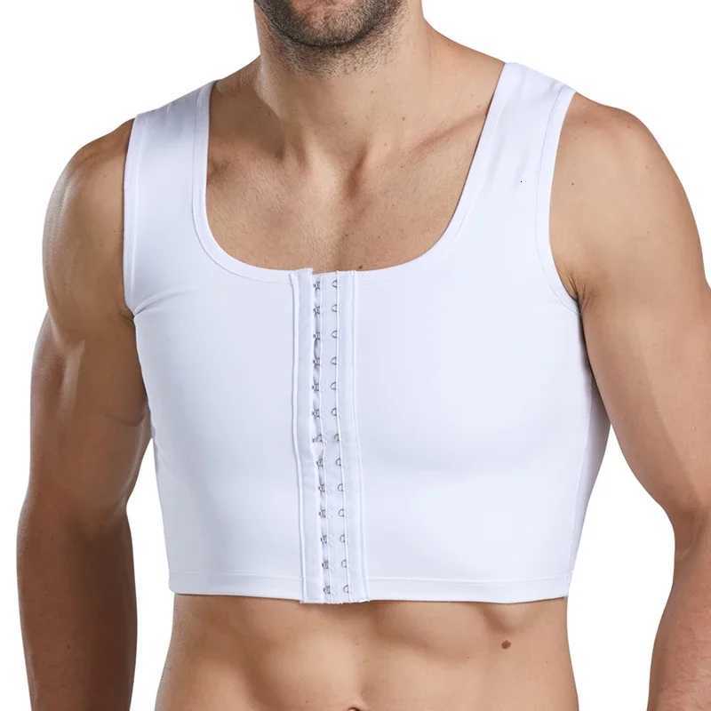 CXZD Men Body Shaper Slimming Chest Push Up Corset Compression Waist Building Shapewear Vest Correct Posture Hooks Vest W250910