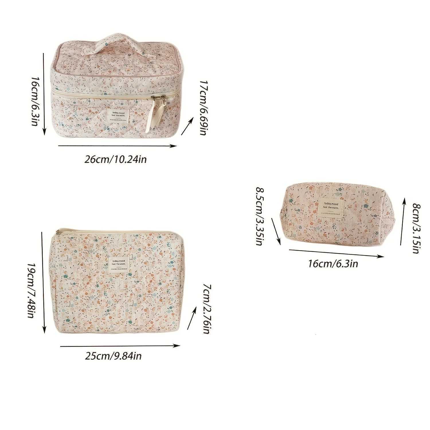 Wholesale Vintage Flower Women Cosmetic Bag Portable Zipper Makeup Travel Organizer Female Handbag Toiletry Quilting PouchXJ250910