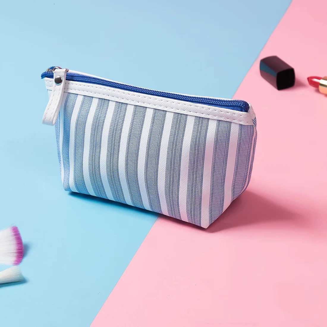 New Hot Make Up Pouch Travel Striped Printed Cosmetic Bag Toiletry Organizer Purse Travel Portable Storage Bag HandheldXJ250910