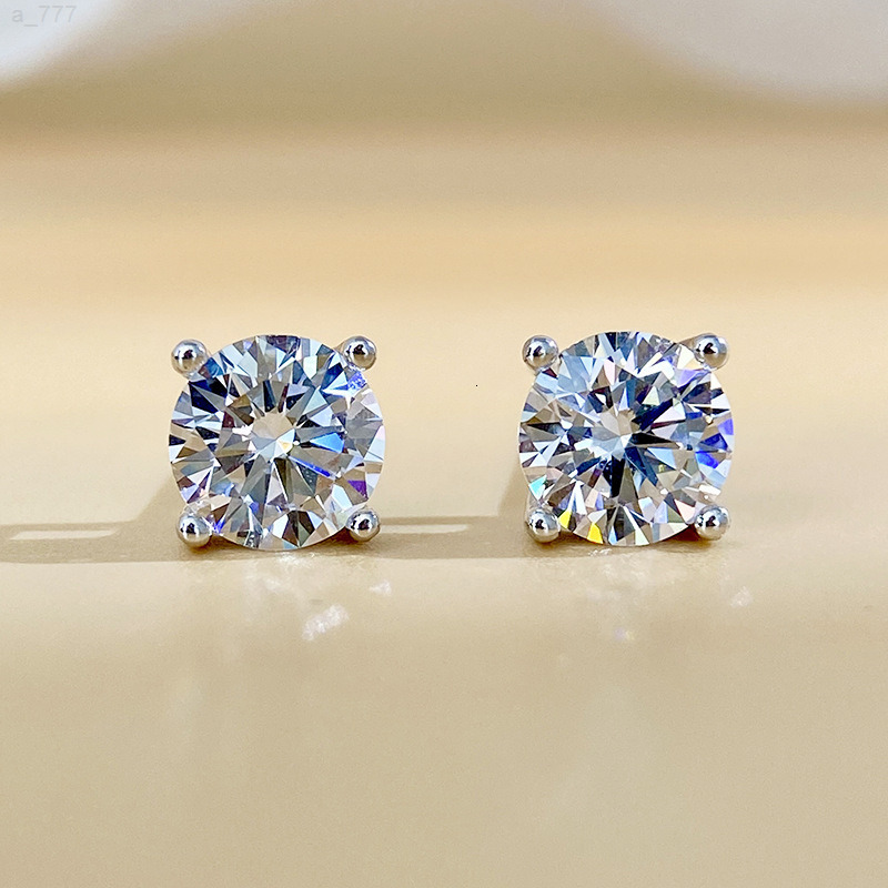 053ct D Color Moissanite Earrings Fashion Round Women Moissanite Stud Earring Moissanite Stud Earrings for Women