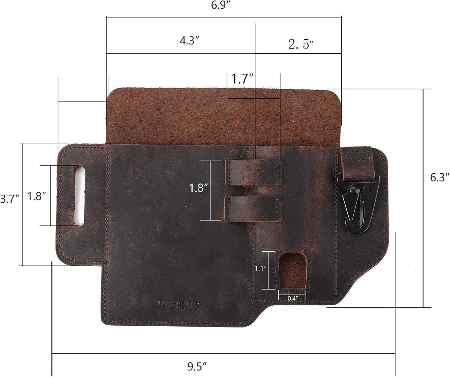 Outdoor Running Leather Cell Phone Holster for BeltMultitool Sheath with Key HolderExercise Waist Bag Compatible With Iphone 11 8 X 7 6 5s in Running 