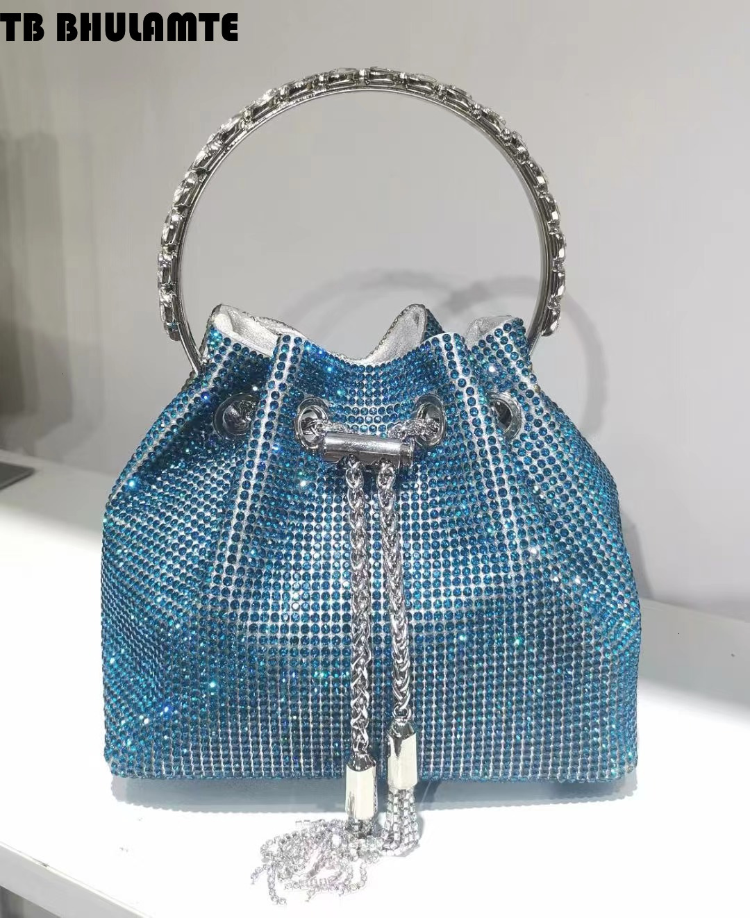 Free Shipping Designer Bag Cross-border Rhinestone High-end Luxury Bag Evening Handbag 2025 New Acrylic Women's Bag Fashion Inlaid Diamond Chain 