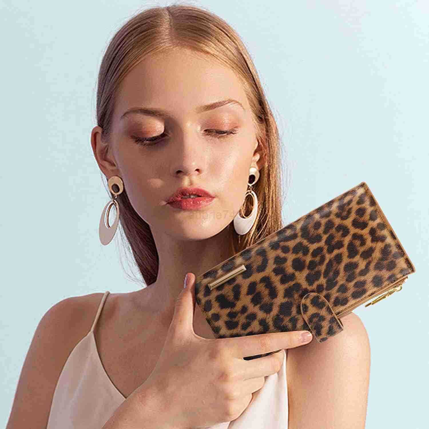 Womens RFID Blocking Large Capacity Wallet Multi Card Organizer Bifold Wallet for Women with Zipper PocketZ250910
