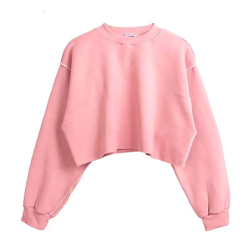 Super Soft Material Pure Cotton Hoodie Sweet Long Sleeve Round Neck Women sweatshirts