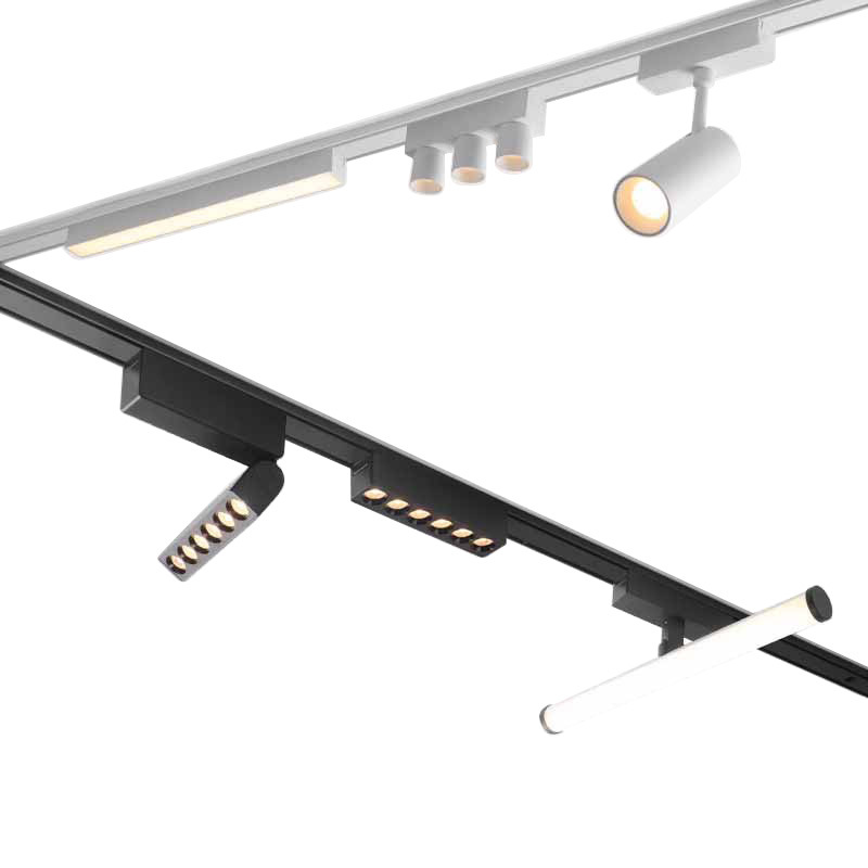 Ultra-Slim Custom Magnetic LED Track Lights - Surface-Mounted COB Grille Strip Smart for Living Room, Dining & Shop Home Commercial Dimmable Lighting-