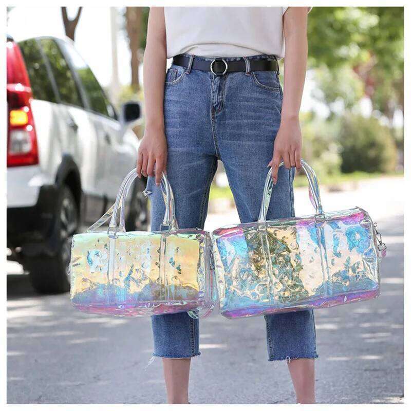 Hot Selling Ladies New Color Transparent Jelly Large Capacity Shoulder Shopping Handbag Waterproof Storage Portable Travel Bag Designer Bags