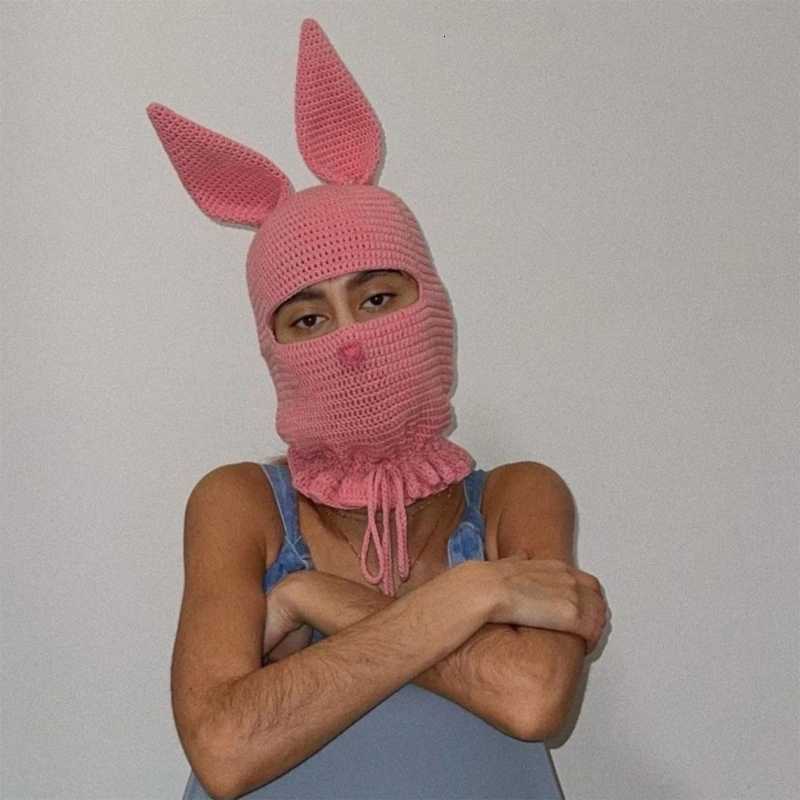 Women Knitted Cs Cosplay Party Hat AntiStatic Rabbit Ears Hat Party SuppliesXJ250910