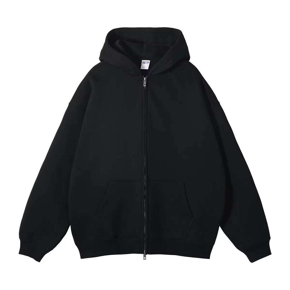 350gsm Wool Zipper sweatshirts High Quality Heavyweight Printed Logo Men Cotton Hoodie