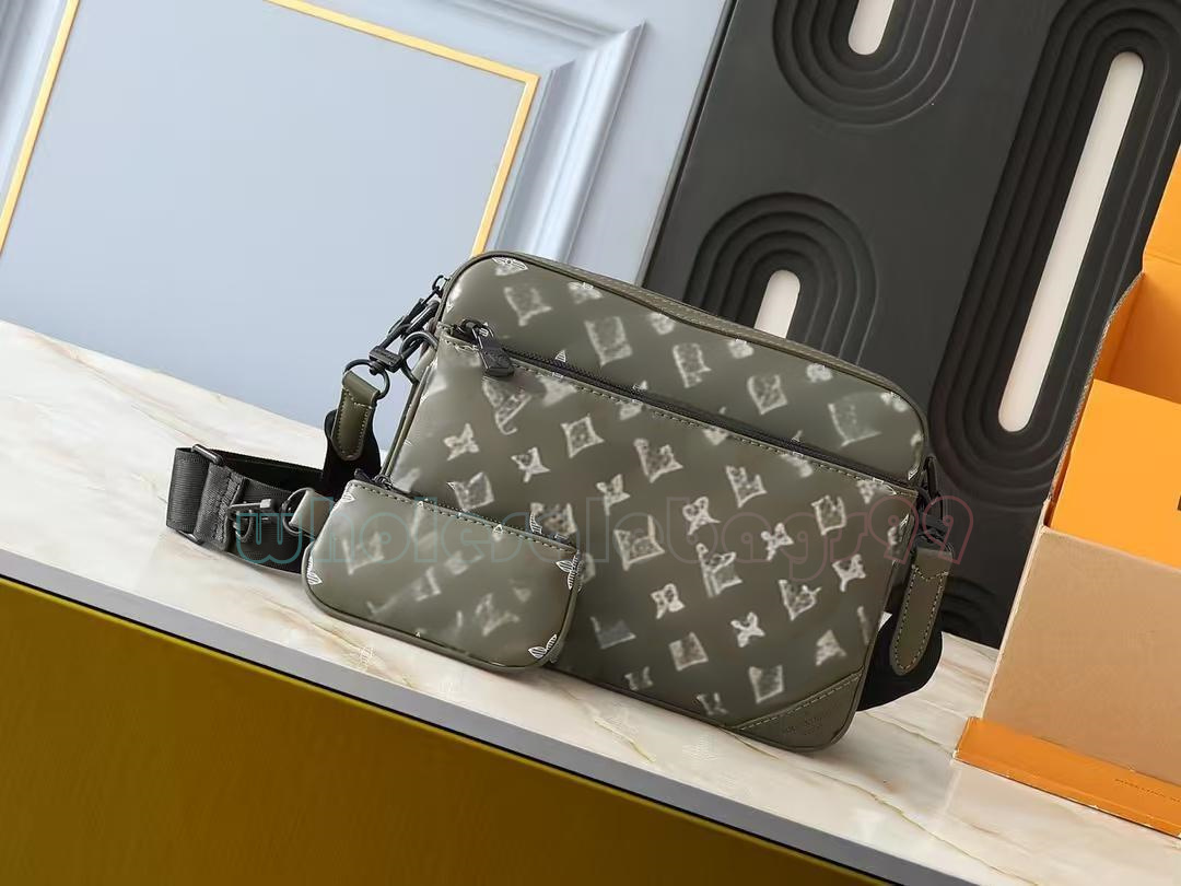 Luxury Bag Designer Crossbody Bags men TRIO handbag Messenger Bag Eclipse Reverse Canvas 3 Piece Set Leather black green yellow blue Shoulder Bags With wallet